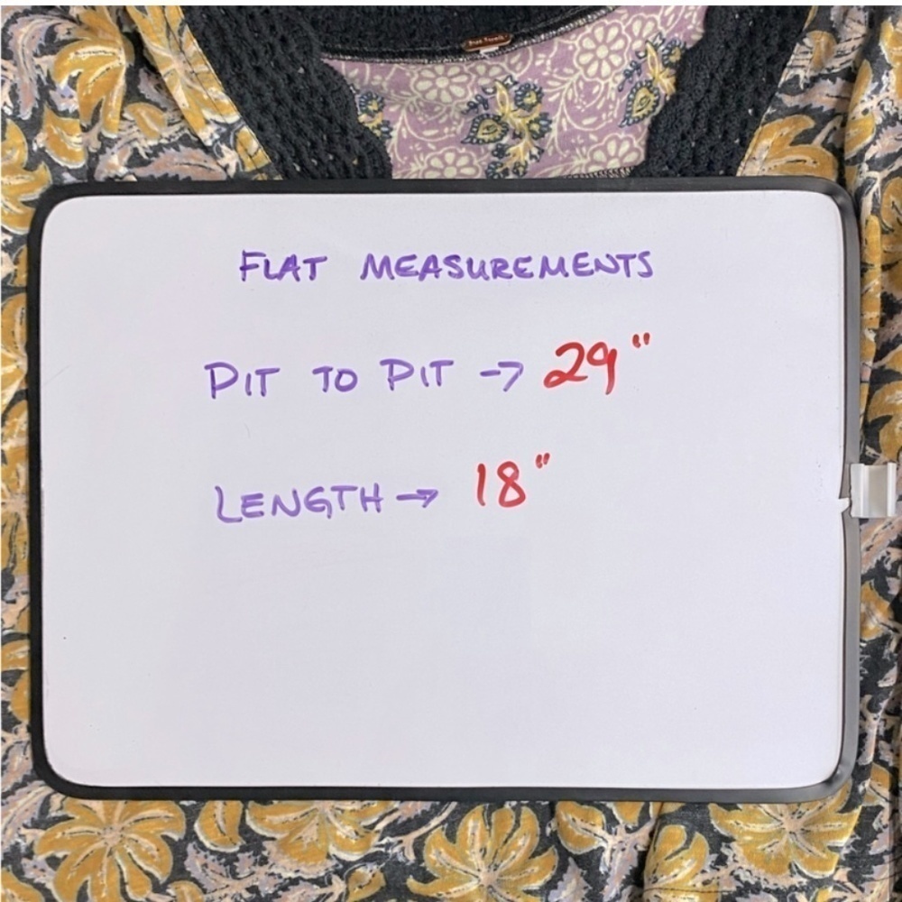 Free People Yellow Floral Leilani Crop With Crochet Lace Trim S - Picture 9 of 13